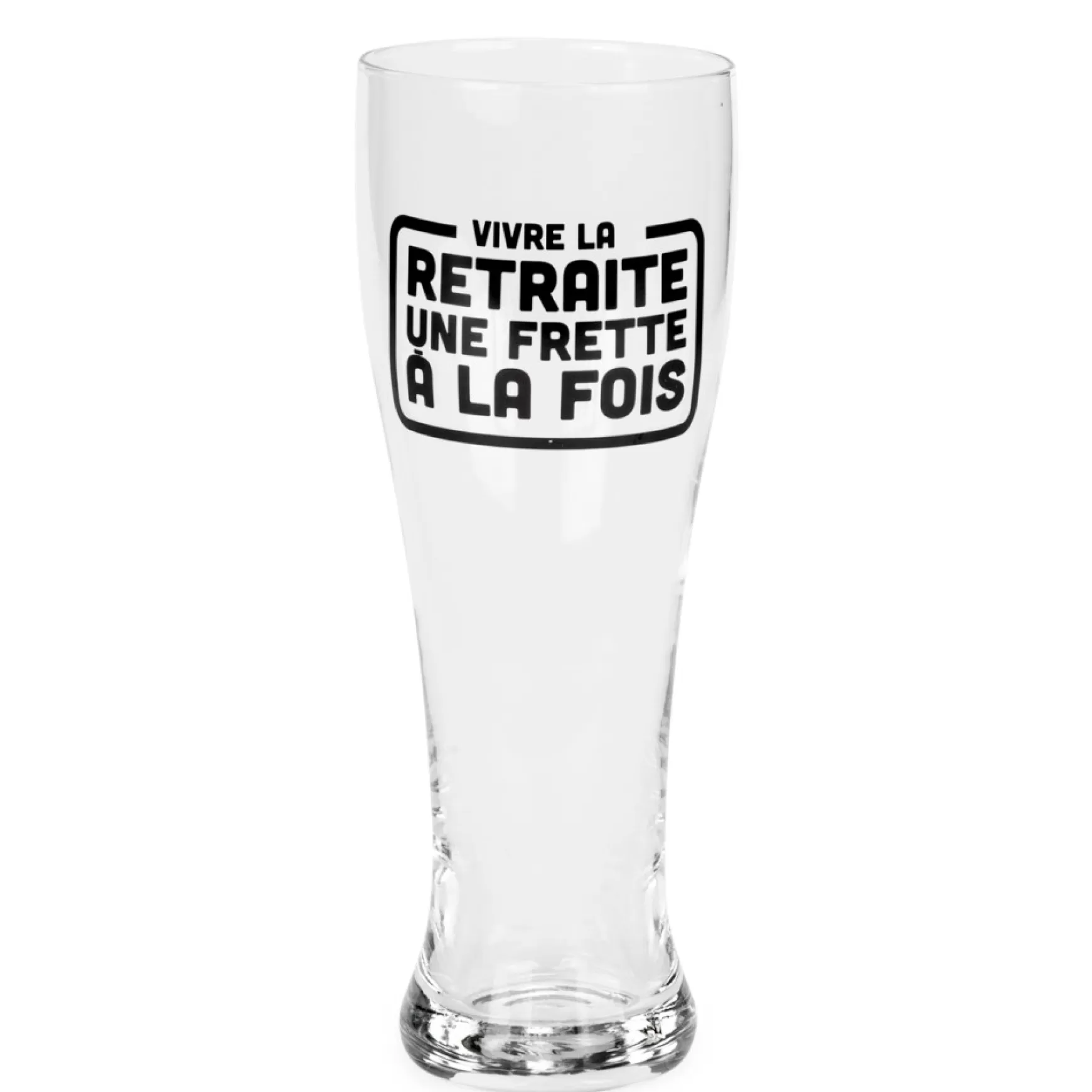Products With Text*Attitudes Import 2 Beer Glass - Vivre La Retraite Une Frette A La Fois